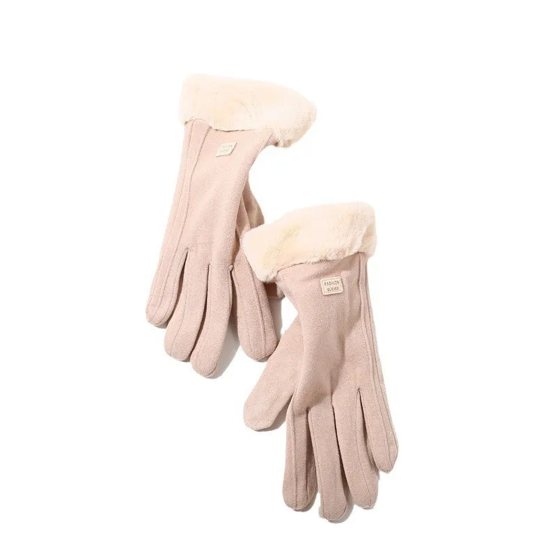Women's Plush Suede Touchscreen Winter Gloves