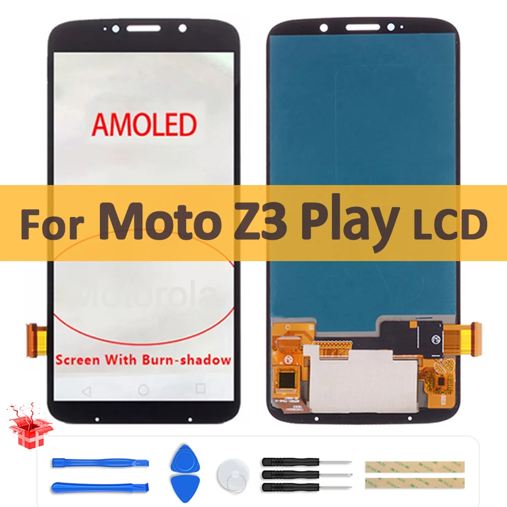 

6.01" Original AMOLED For Motorola Moto Z3 Play LCD Display Z3play XT1929 With Burn-shadow Touch Screen Digitizer Assembly