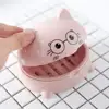Plastic Cartoon Cat Soap Dish with Cover Soap Box Holder Case Cute Bathroom Storage Cleaning Bathroom Suppy Accessories 2