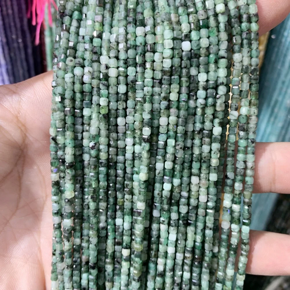2x2mm natürliche farbige Turmalin Lapis Achat facettierte Würfelperlen quadratische Steinperlen für Schmuck DIY Herstellung Edelstein lose Bea – Detail 14