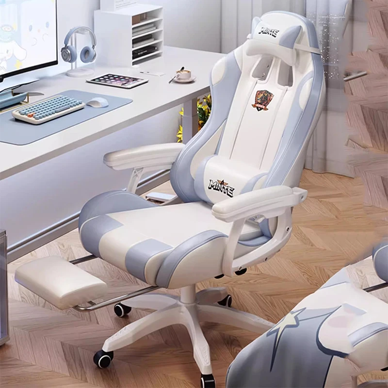 

Leather Mobile Office Chair Rolling Recliner Computer Gaming Office Chair Armchair Cadeiras De Escritorio Salon Furniture
