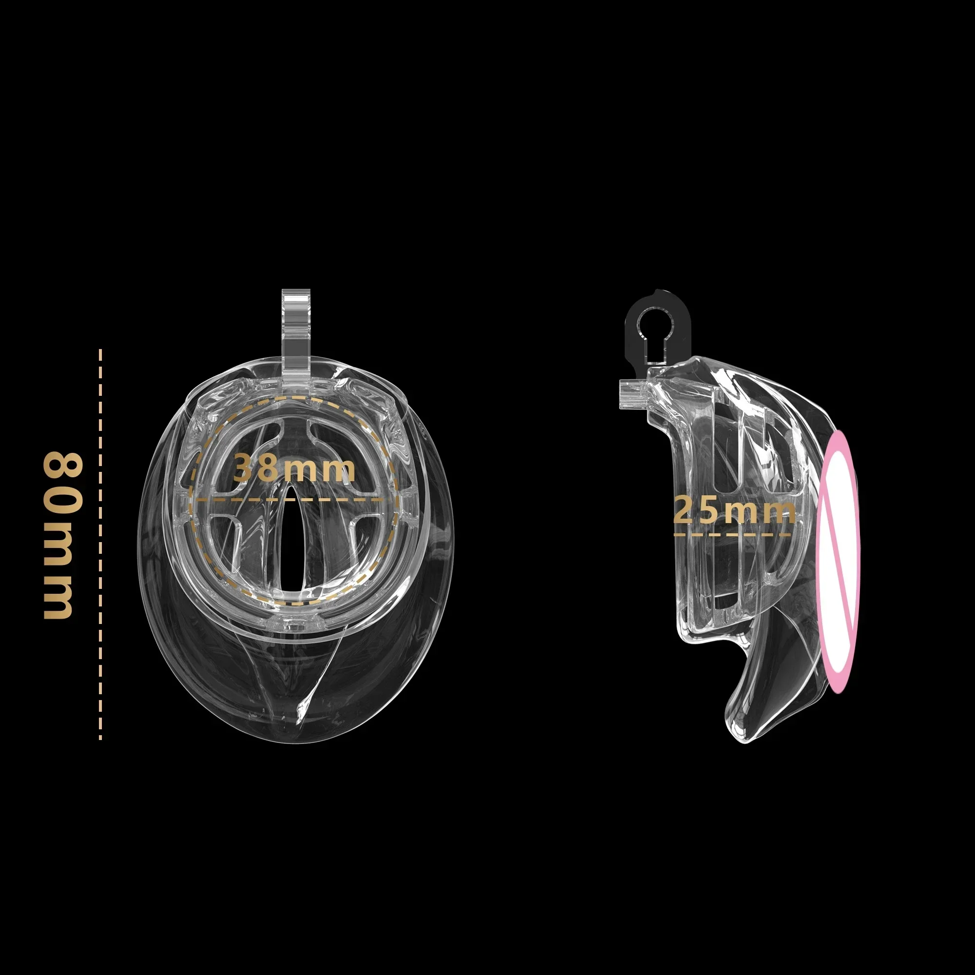 Realistic Pussy Design Chastity Cage Sissy Chastity Device Lightweight 5 Sizes Cock Cage 5 Base Rings Sex Toi for Man