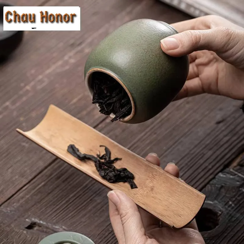 Japanese Gilding Iron Glaze Small Size Ceramic Pot White Tea Puer Waking Up Tea Jar Storage Tea Warehouse Tea Storage Teaware