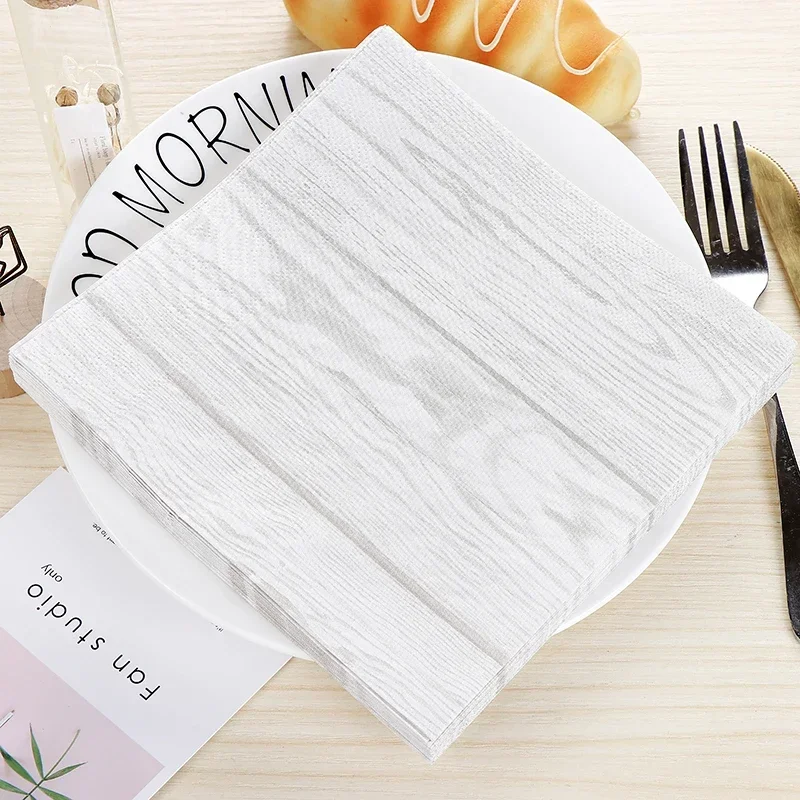 Imitation Wood Grain Marble Tile Colorful Printed Paper Napkins Facial Tissue Personalized Paper Napkins Party Placemats
