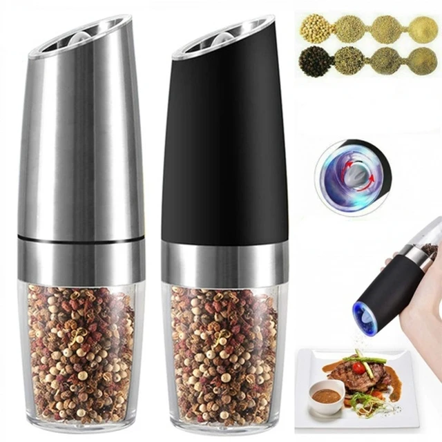 Stainless Steel Electric Black Pepper Mill Automatic Gravity Salt and Pepper  Grinder Shaker Kitchen Spice Grinder Tools - AliExpress