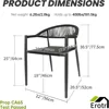 4 Pcs Stackable Dining Chairs, Aluminum Rattan Outdoor Dining Chair with Arms, Woven Rope Patio Armchair Metal No Assembly 2