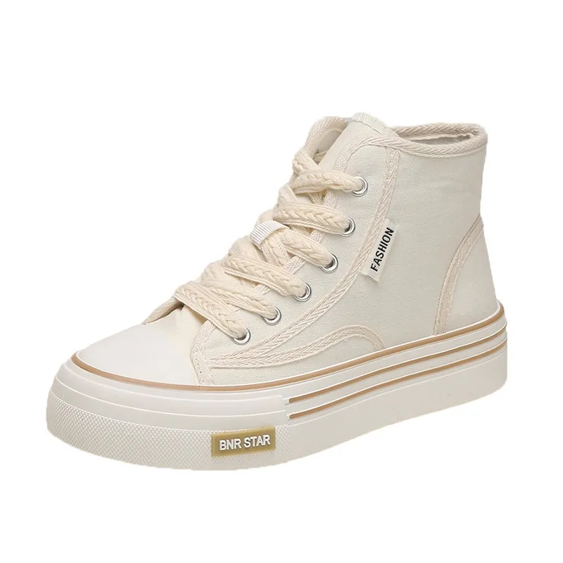 Women Platform Canvas Shoes Height Increasing Chunky Sneakers For youth girls Outdoor trainers Female Ladies Thick Sole Footwear 5