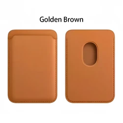 Leather Wallet Case with Magnetic Card Holder (Golden Brown)