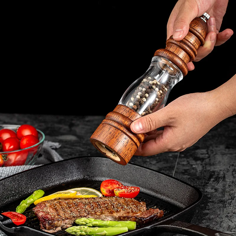 New Pepper Grinder 22CM Household Manual Grinding Salt Pepper Grinder Kitchen Solid Wood Tool
