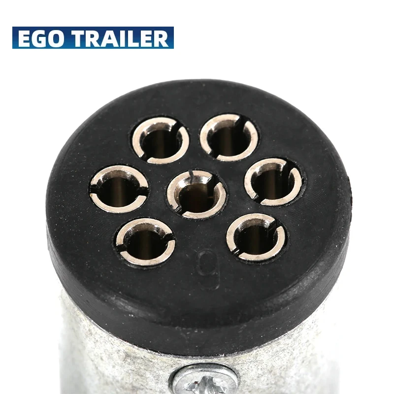 EGO TRAILER 7 PIN ROUND PLUG SMALL FEMALE METAL + 7 PIN ROUND MALE SLIM TRAILER CARAVAN BOAT