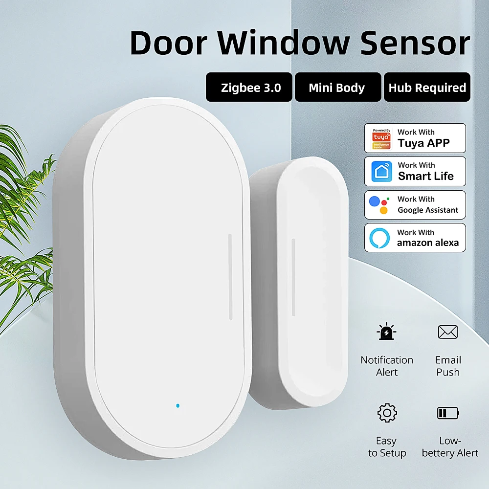 1-4X Tuya Zigbee 3.0 Smart Door Window Sensor Contact Detectors Home Security 