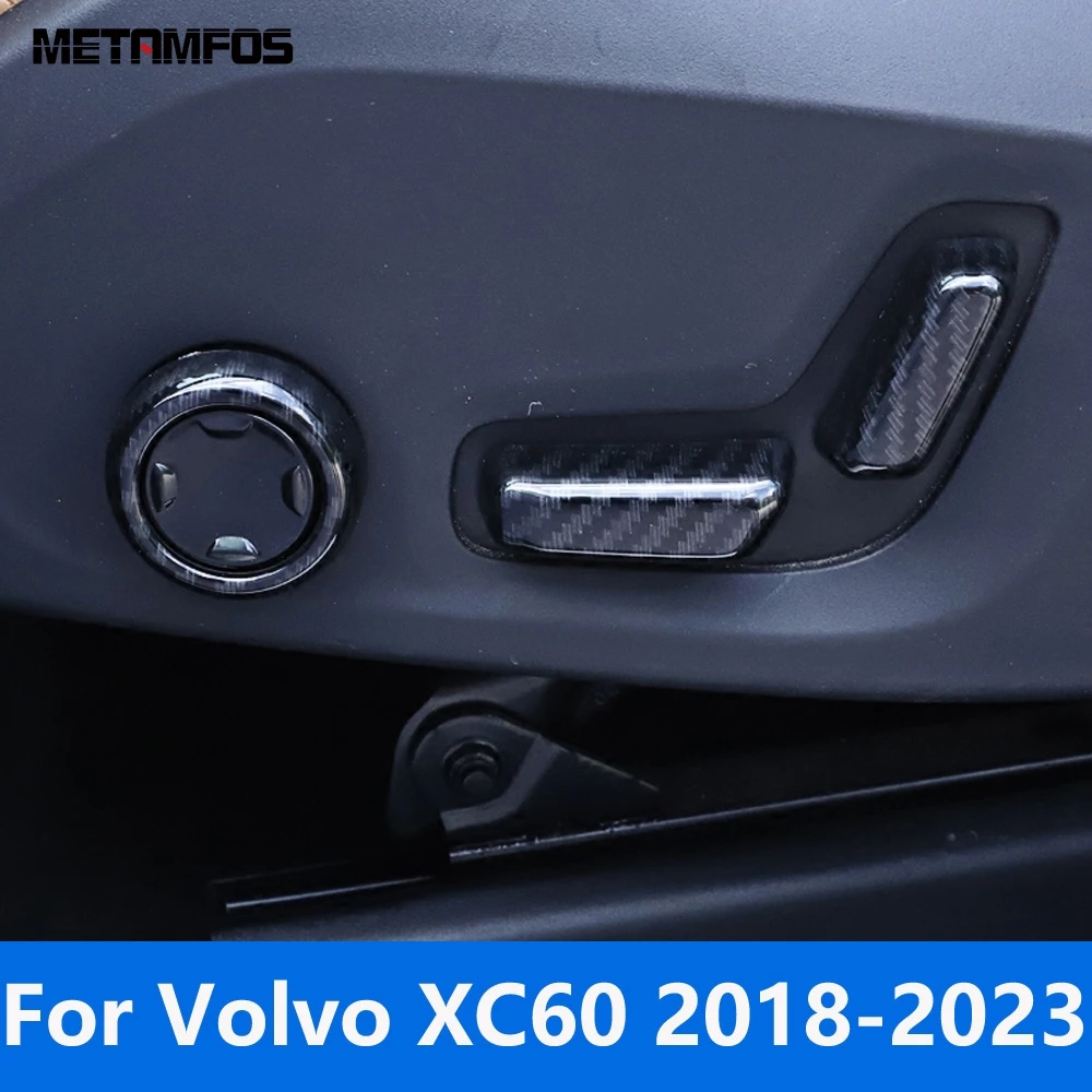 

Для Volvo XC60 XC 60 2018-2021 2022 2023 из углеродного волокна регулируемая кнопка переключения сиденья Крышка отделка стикер ободок аксессуары автостайлинг