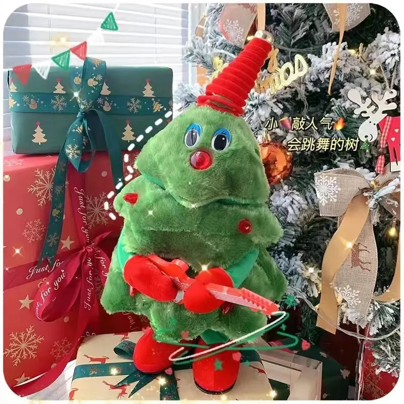 Christmas Tree Singing Dancing Toys Santa Claus Baby Musical Toy Dancing Imitating Toys for Girl Boy Repeating What You Say Gift