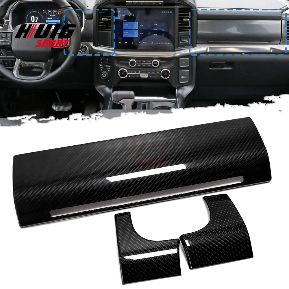 

For Ford F150 Raptor 2021-2023 Carbon Fiber Car Interior Central Console Dashboard Storage Box Panel Cover Trim Accessories