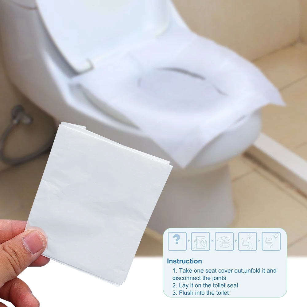 1-50pcs/lot Disposable Toilet Seat Cover Portable Closestool Mat Water-soluble Safety for Travel Camping Bathroom Accessiories 4