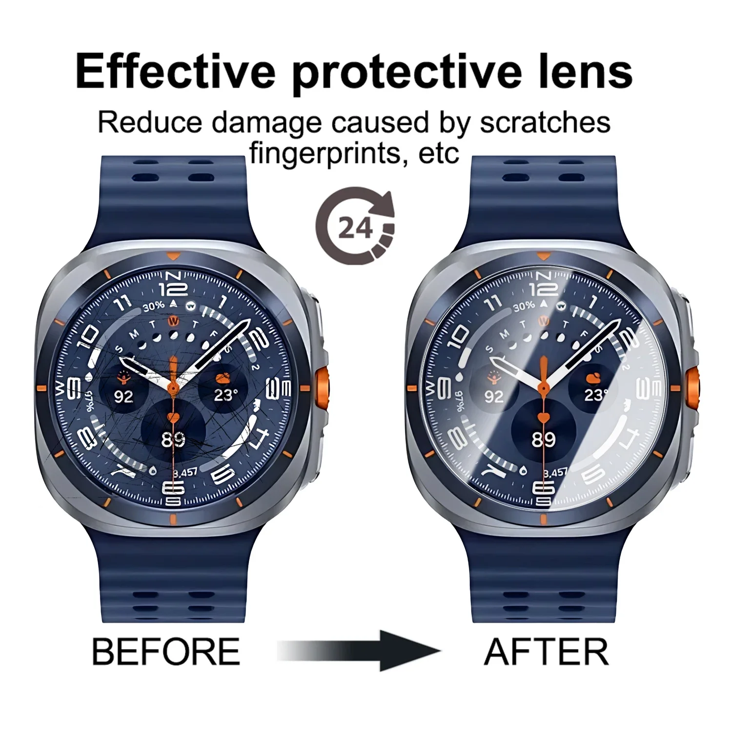 Premium Tempered Glass Screen Protector for Smartwatches - Ultra Clear & Anti-Scratch Film