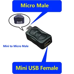 Compact Mini - USB Female to USB - C Male Adapter (Mini to Micro Male)