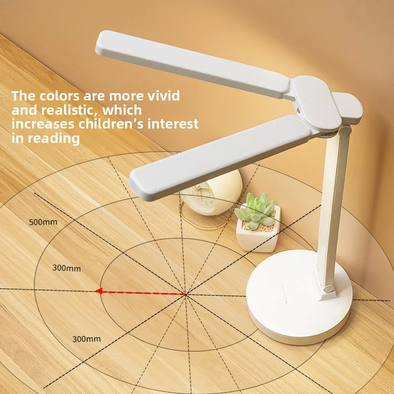 LED Desk Lamp 3 Levels Dimmable Touch Night Light USB Rechargeable Eye Protection Foldable Table Lamp Bedroom Bedside Reading
