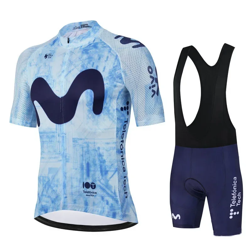Movistar Pro Team Summer Cycling Jersey Suit Men's Breathable Mountain Bicycle Clothing Set Bike Mountain Maillot Ropa Ciclismo 6