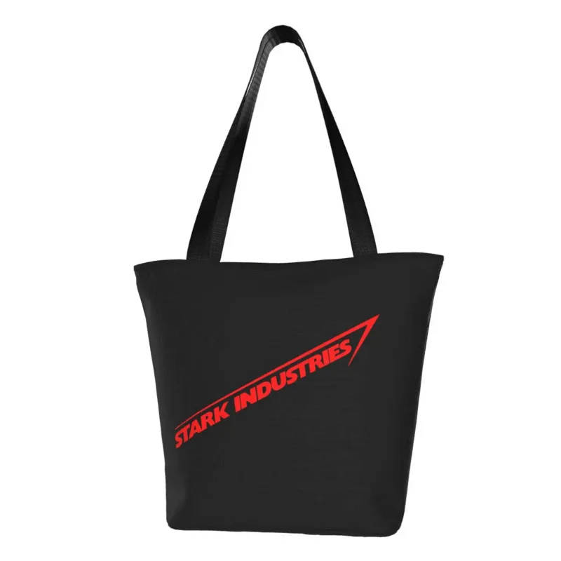 Cute Print Red Stark Industry Shopping Tote Bags Durable Canvas Shoulder Shopper Handbag