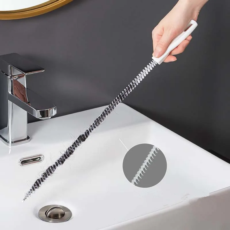 Pipe Dredging Brush Bathroom Hair Sewer Sink Cleaning Brush Drain Cleaner Flexible Cleaner Kitchen Clog Plug Hole Remover Tool