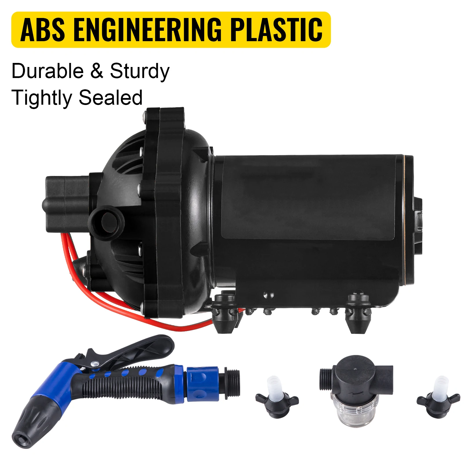 SucceBuy 5.5 GPM Washdown Pump Deck Wash Pump Kit 12V 70PSI Boat Marine Yacht RV Water Pump 25Ft Hose Automatic Diaphragm