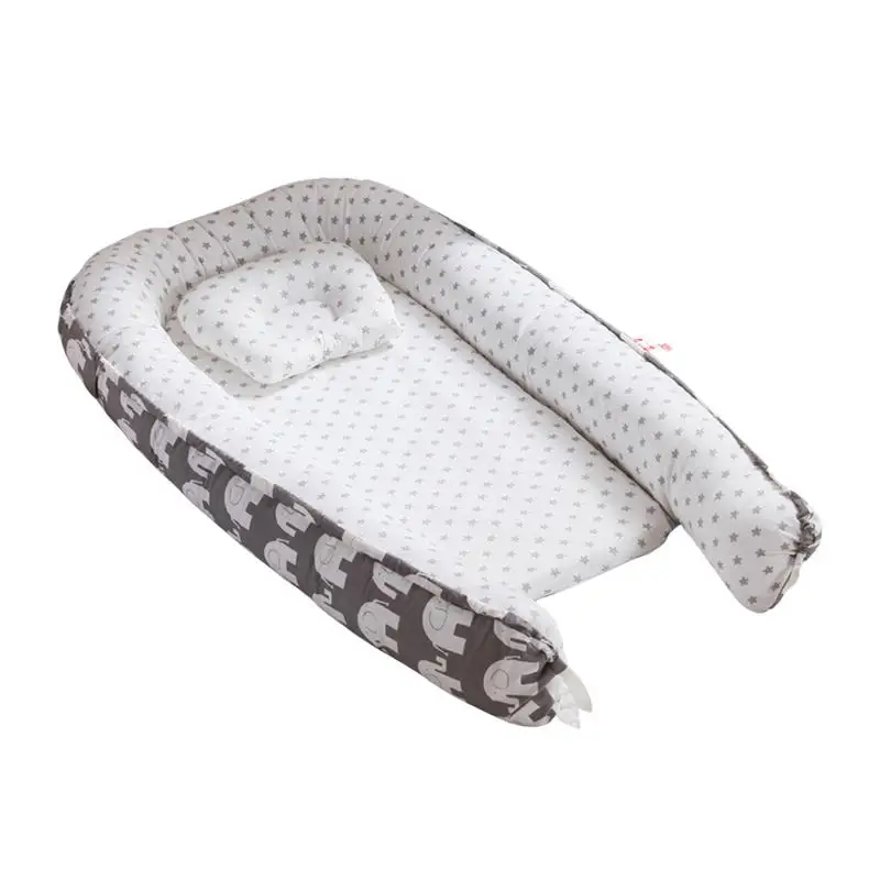 

Newborn Baby Nest Bed Portable Crib Travel Bed Baby Lounge Bassinet With Pillow Cushion For Baby Sleeping 85x50cm Cradle Small