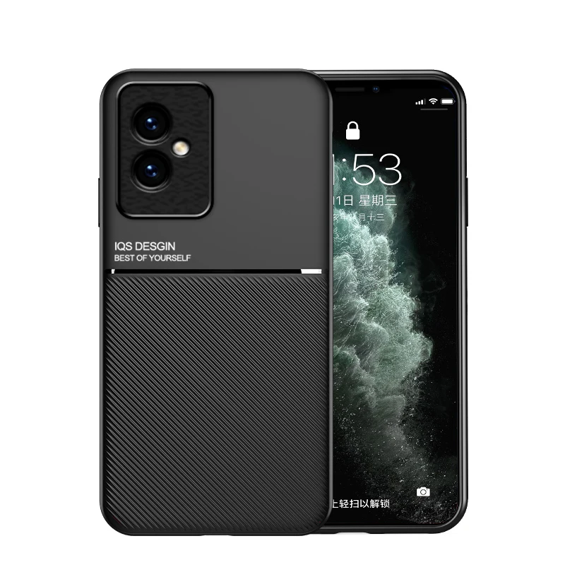 Shockproof Magnetic Leather Silicone Phone Case with Car Holder Attachment