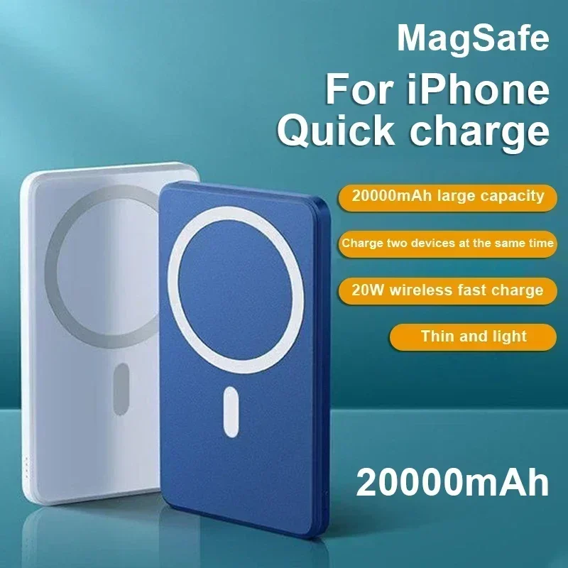 

10000mAh Magnetic Power Bank Mini Portable Large Capacity Charger PD20W Wireless Fast Charge External Battery for iPhone