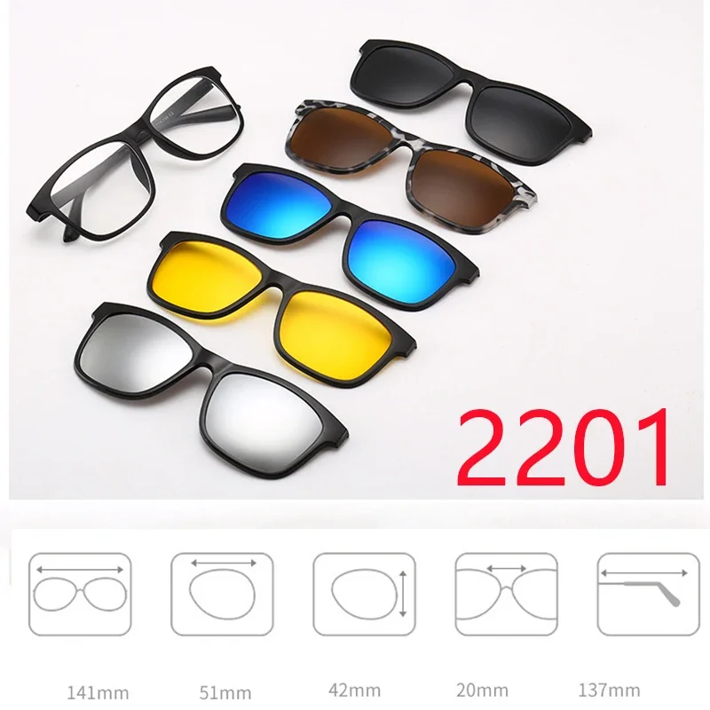 5 Clips Magnet Sunglasses Lens Men Myopia Driving Glasses TR90 Frame Customize Prescription 0 -1 -1.5 -2 -2.5 -3 -4 -5 -6 -7 -8 5
