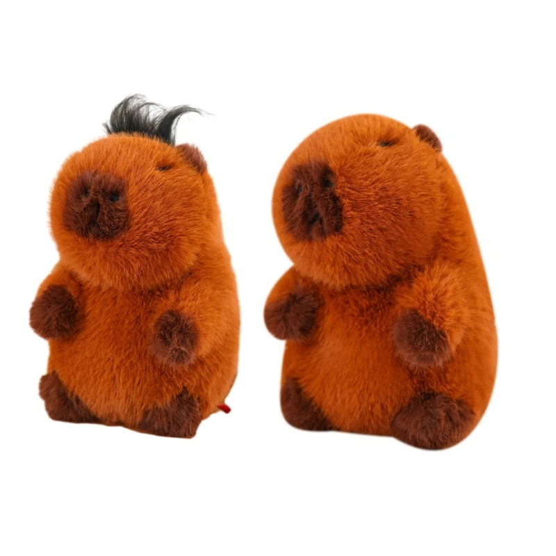 

Милая и мягкая плюшевая игрушка капибара, осязаемая мягкая кукла с волосами, украшение для детей, идеальный подарок для животных