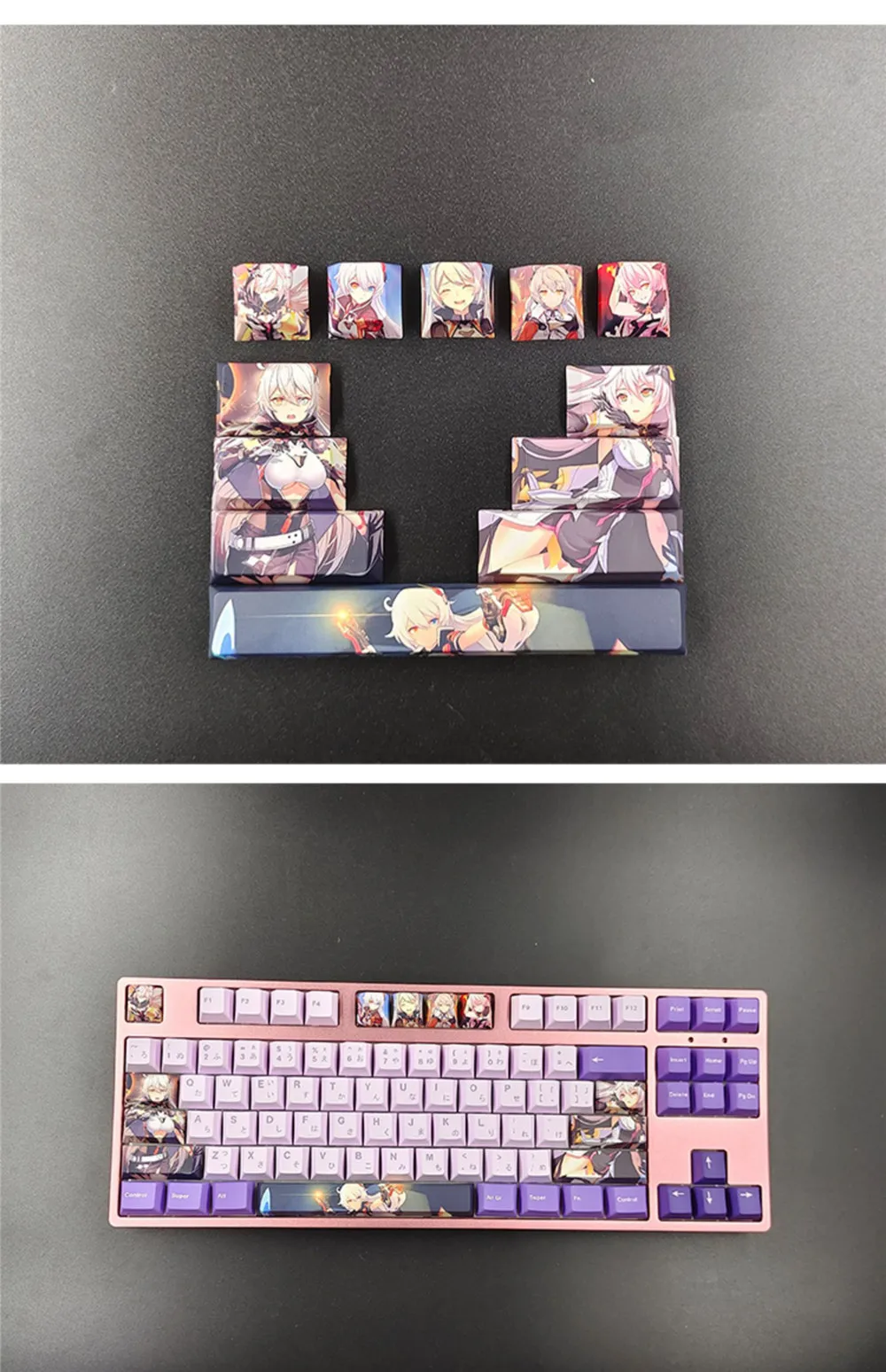 pçs personagens anime personalidade keycap pbt sublimação cherry perfil teclado mecânico suplemento chave keycap personalizado