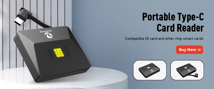 Zoweetek CIE Identity Smart Card Reader for NFC Contactless and Contact Chip Card DNI CRS CNS Compatible with Windows
