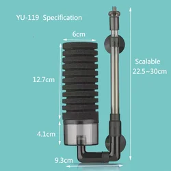 Enhanced Aquarium Bio-Filter with Air Pump Skimmer and Sponge Filtration System (YU-119 Filter)
