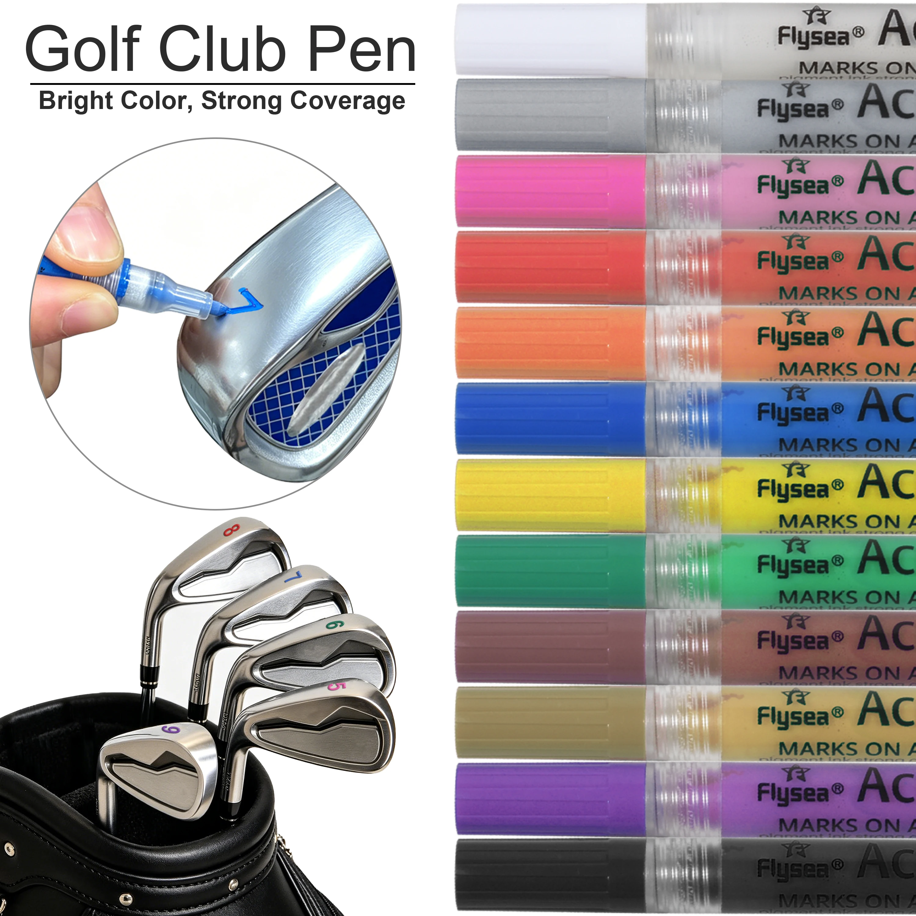 Vibrant 12-Color Golf Club Paint Pen Set – Durable Waterproof Acrylic Markers for Touch-Ups & DIY Projects