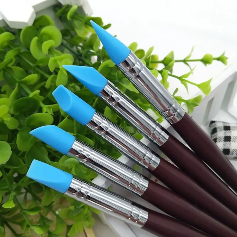 5/10PCS Silicone Clay Sculpting Tool for Brush Modeling Dotting Nail Art  Pottery Clay Tools DIY