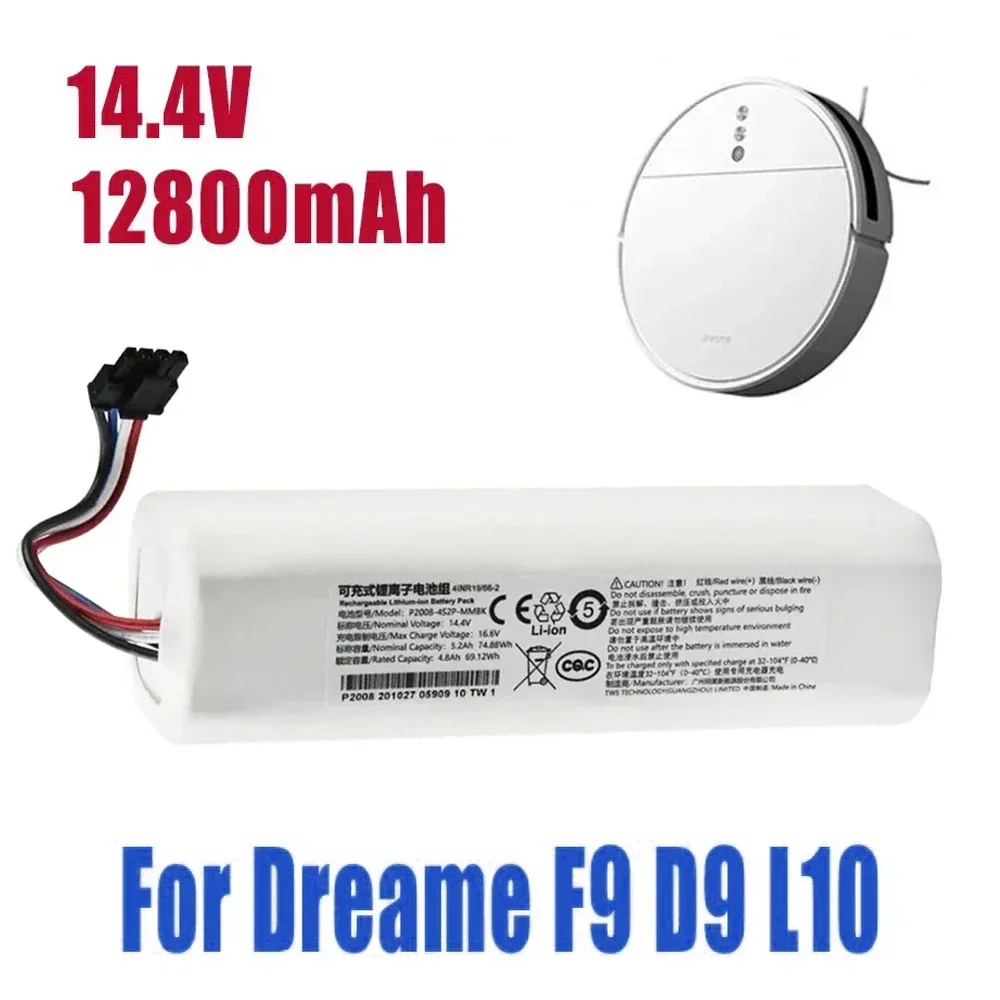 

Upgrade and Enhance Your Dreame Robot Vacuum Mop Cleaner D9 F9 L10 L10 Pro with 12800mAh Battery Pack
