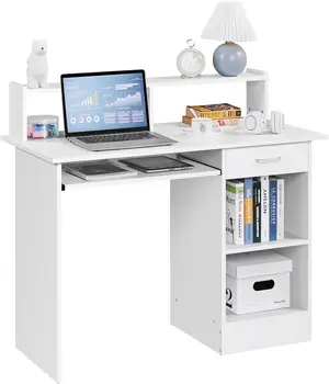 Wood Computer Desk with Storage 1