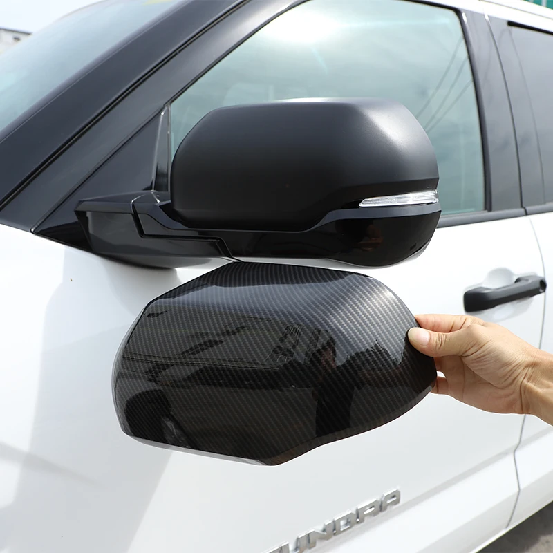 

For Toyota Tundra / Sequoia 2022-23 Car Rearview Side Mirror Decoration Cover Trim Sticker ABS Carbon fiber texture Accessories