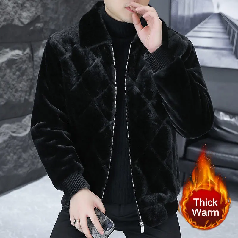 

High Quality Winterjas Coat Black Personalized Color Contrast Jacket Loose Hooded Coat Warm Jacket Men Ourrure Homme Heren