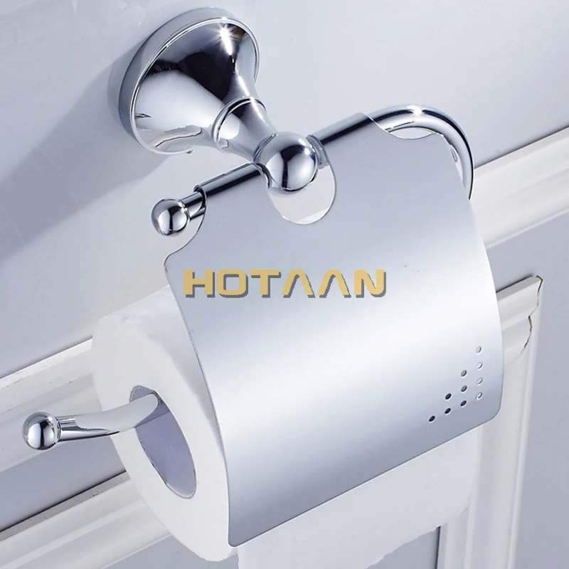 Chrome Plated Brass Made Wall Mount Bath Hardware Sets Towel Bar Robe hook Paper Holder Square Bathroom Accessories Set