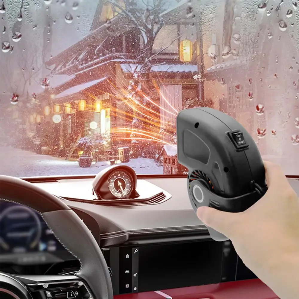 Car Portable Electric Fan Heater Suitable For Cars Glass Drying Defrosting Defogingwith Low Power Consumption_voghion.com