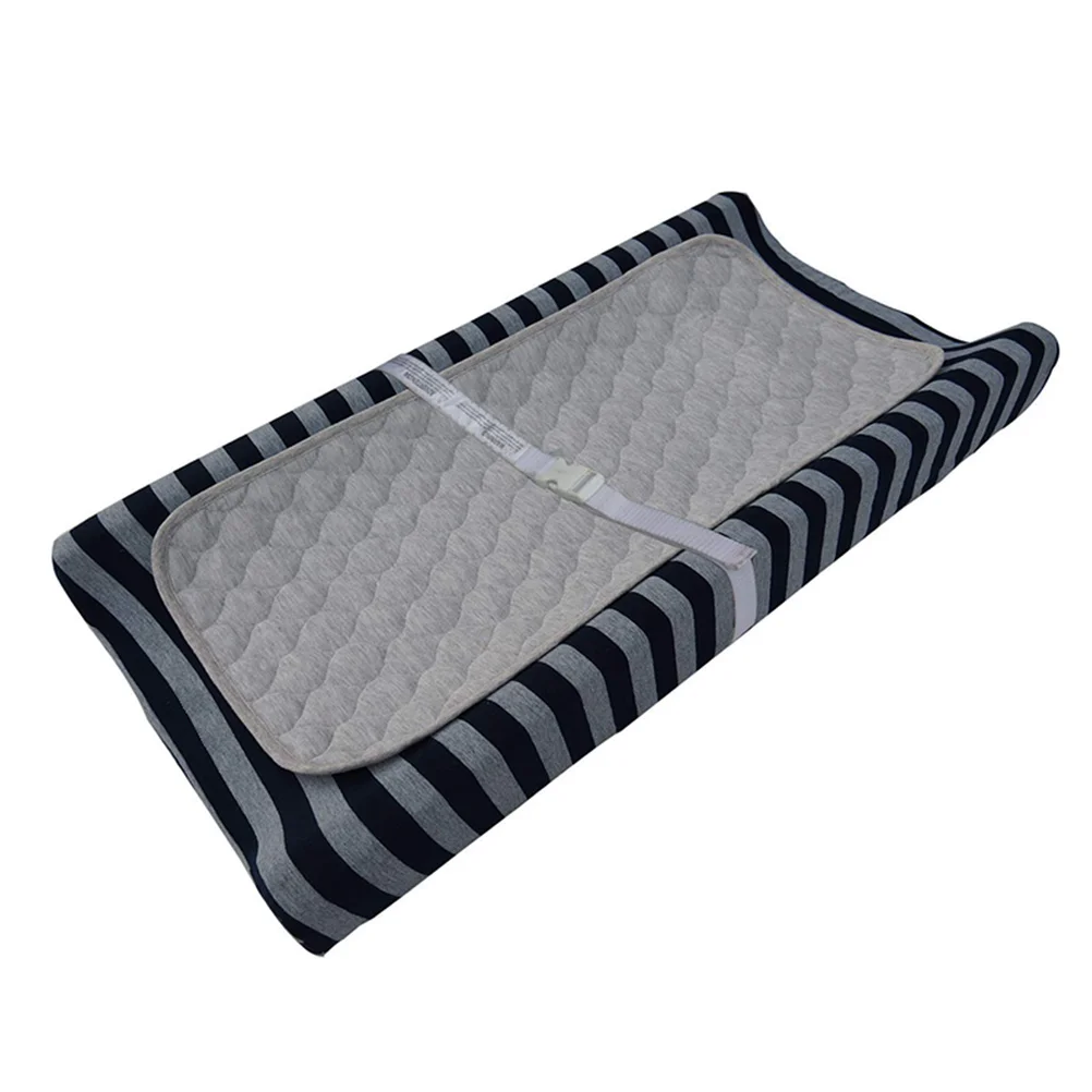 Gray Rectangle Bamboo Cotton Waterproof Diaper Pad Reusable Bassinet Mattress Protector Toddler Crib Sheet Bed Pads 3 Pcs