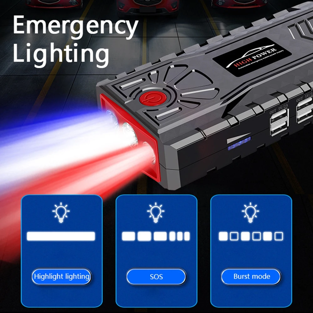 99900mAh Car Jump Starter Power Bank 5000A Auto Emergency Battery Booster Starting Device Charger Diesel Petrol Cars Camping