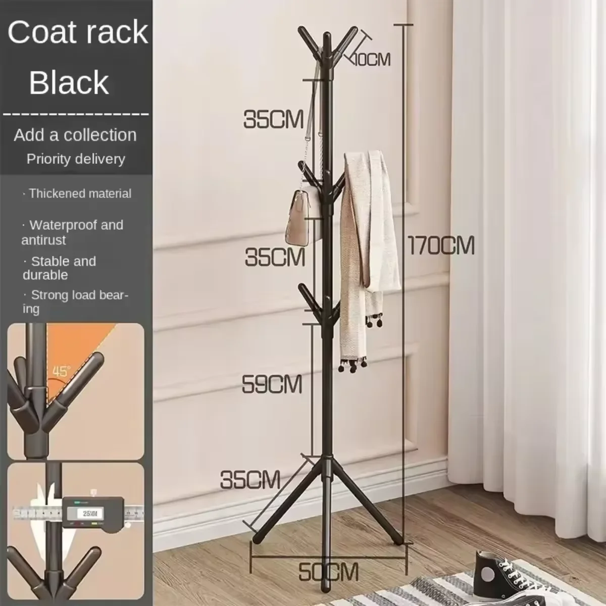 Porte-Manteaux sur Pied Design – Support Arbre pour Vêtements, Chapeaux et Sacs 1