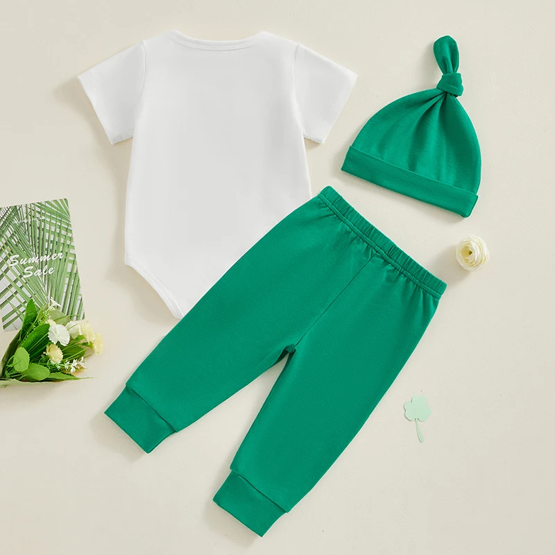 

Baby Boys Girls St Patricks Day Outfit My 1st St Patrick s Day Romper Shamrock Long Pants Hat Set Baby Unisex Irish