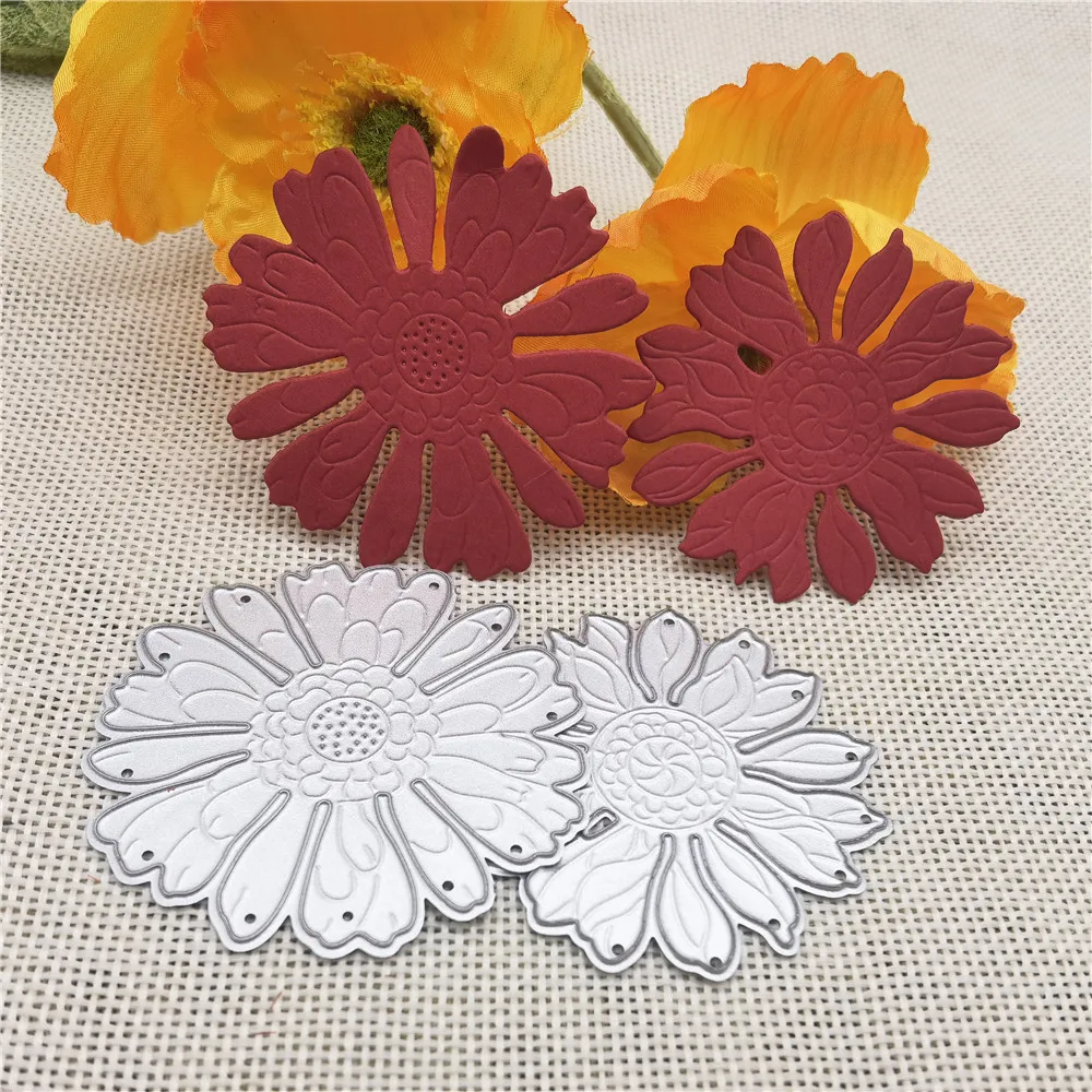 

2pcs Chrysanthemum Flower Metal Cutting Dies Garland DIY Photo Album Decorative Embossing Stencils Card Template