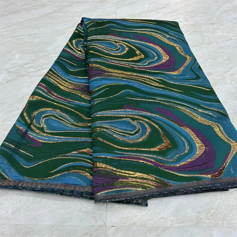 

Latest African Tulle Lace Fabric 2024 Green Satin Nigerian Brocade Gilding Jacquard Lace Fabric For Women Wedding Party Dress