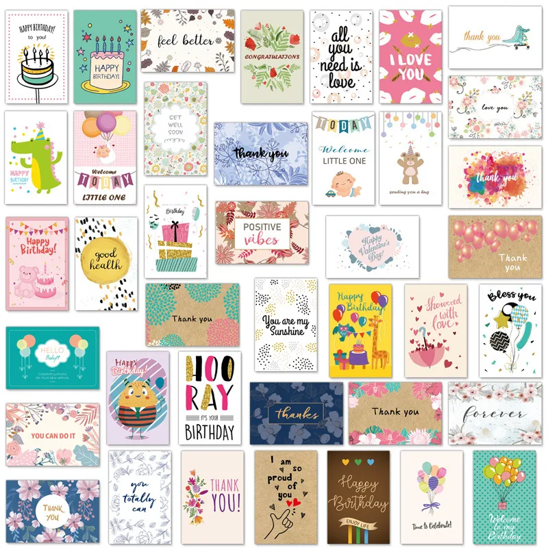 40 stücke Grußkarten mit Umschlägen für Hochzeit Braut Dusche Baby Dusche Valentinstag Graduation Geburtstag für Alle Gelegenheiten