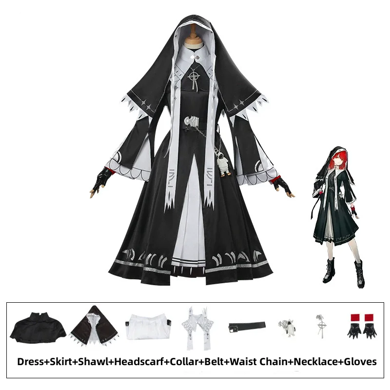 Arknights: Exusiai | Nun Costume Cosplay Set 33 Nun Costume Cosplay for Women